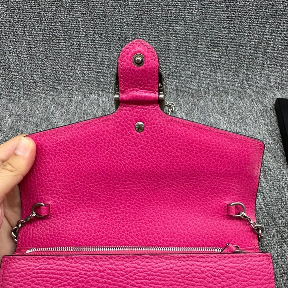 GUCCI GG Marmont Chain Wallet Pink Leather Shoulder Bag 699-070825 - Picture 6 of 15